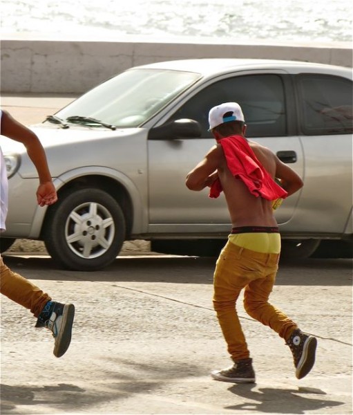 Shortly after they left we saw two fellows crossing the street.