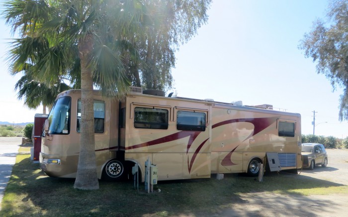 Our great pull through site, one of two for big rigs in the park.