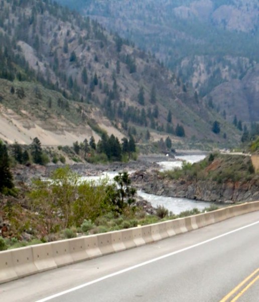 This route follows the Fraser River, we cross over it and back again, over and over.  A very scenic route for certain.