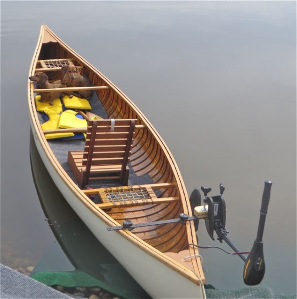 He got the launch ramps in place and got the canoe down to the water.