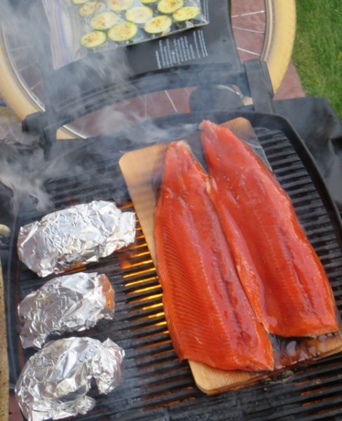 Between the cedar plank and the smoke we do get some great salmon.