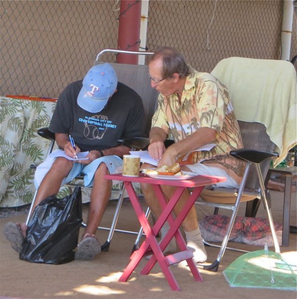 Colin is back at work on his Spanish lessons.  FIdel arrived early so Colin had to study and eat his breakfast at the same time.