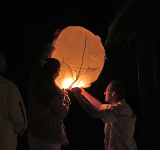 Two hot air sky lanterns were launched.