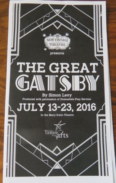 So I was excited when I saw that the Great Gatsby was being performed.