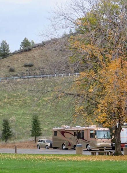 Once we left here we were climbing way up behind the RV.